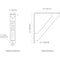 Ekena Millwork Traditional Wrought Iron Bracket, (Triple center brace), Antiqued Warm Silver 2"W x 10"D x 12"H BKTM02X10X12TTRAWS - alternate 3